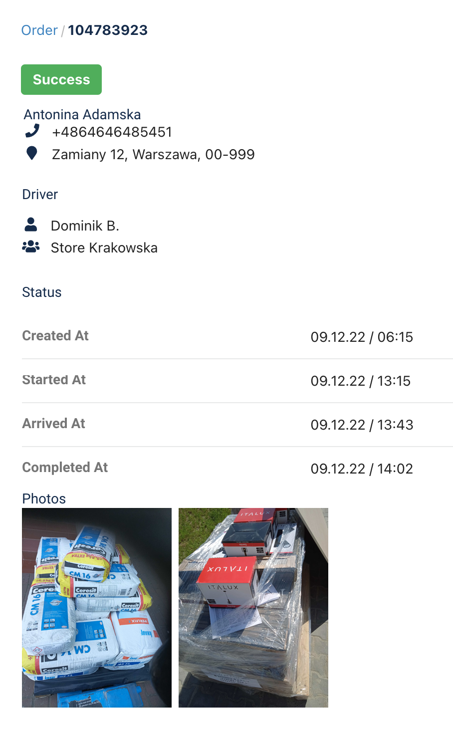 screenshot of ufleet dispatcher interface